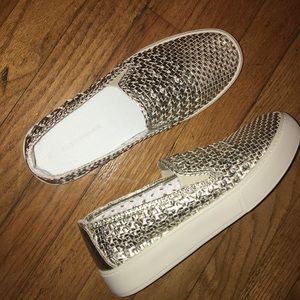 Gold Marc Fisher slip ons